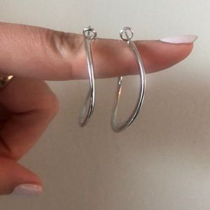 Simple silver tone hoops